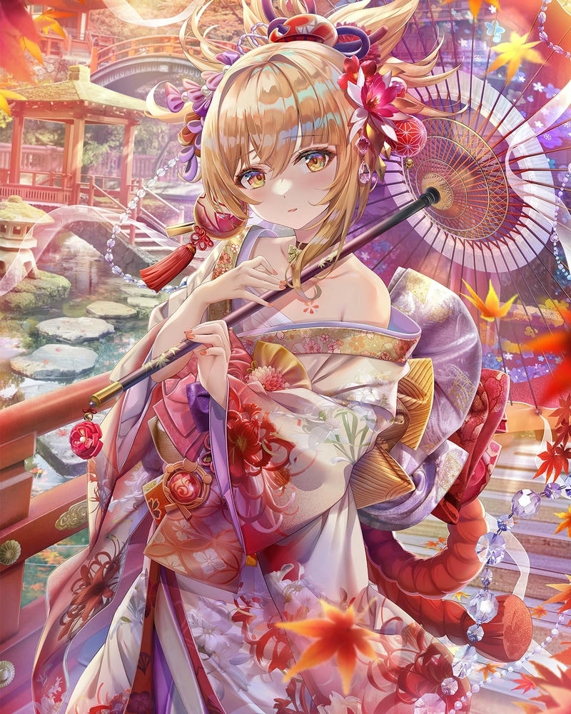 Hình Naganohara Yoimiya vui tươi