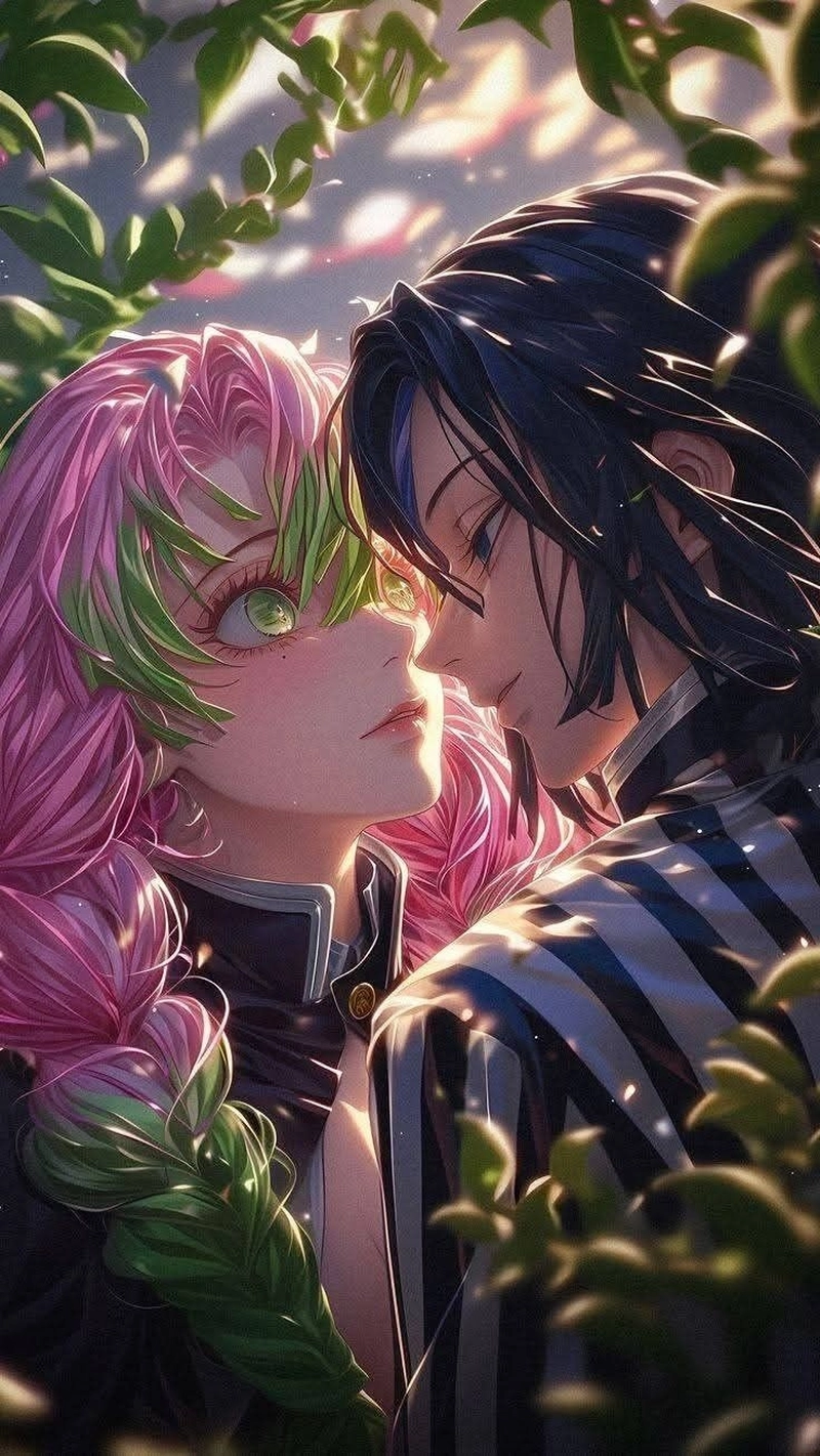 Hình Obanai & Mitsuri tình yêu