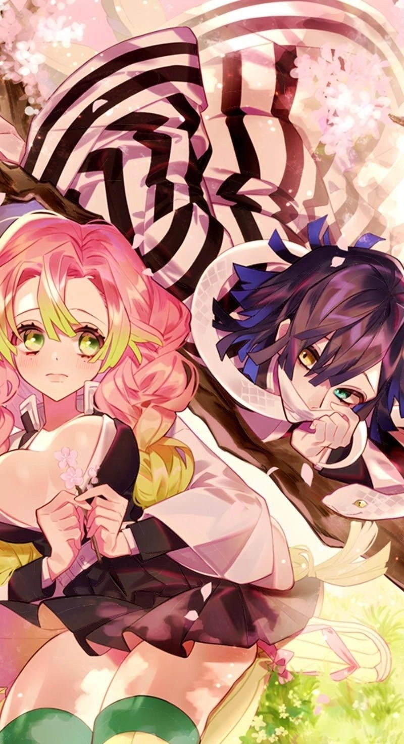 Hình Obanai và Mitsuri ngọt ngào