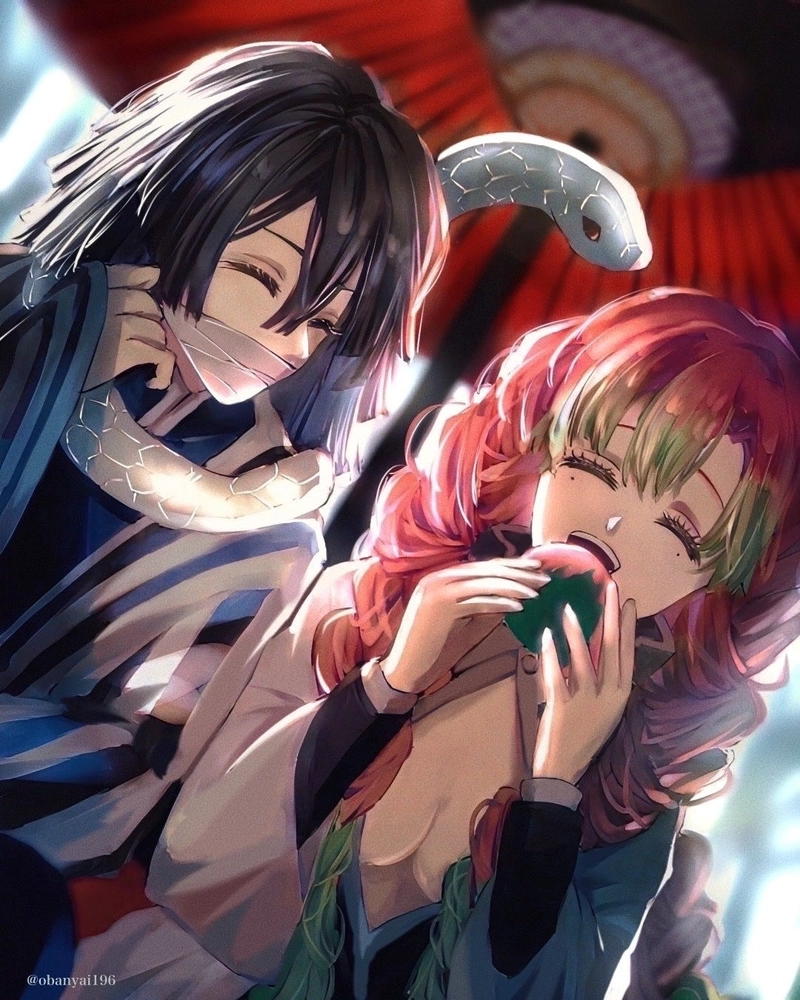 Hình Obanai x Mitsuri đáng yêu