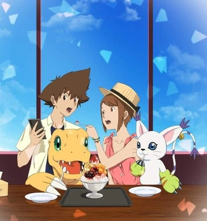 Hình Taichi và Hikari anime ngọt ngào