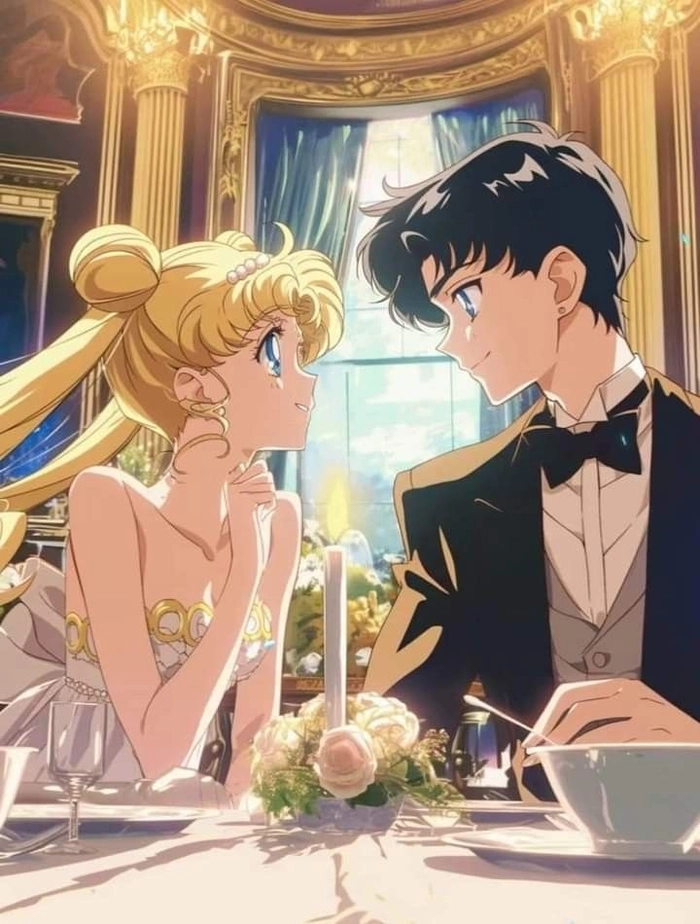 Hình Usagi và Mamoru đáng yêu