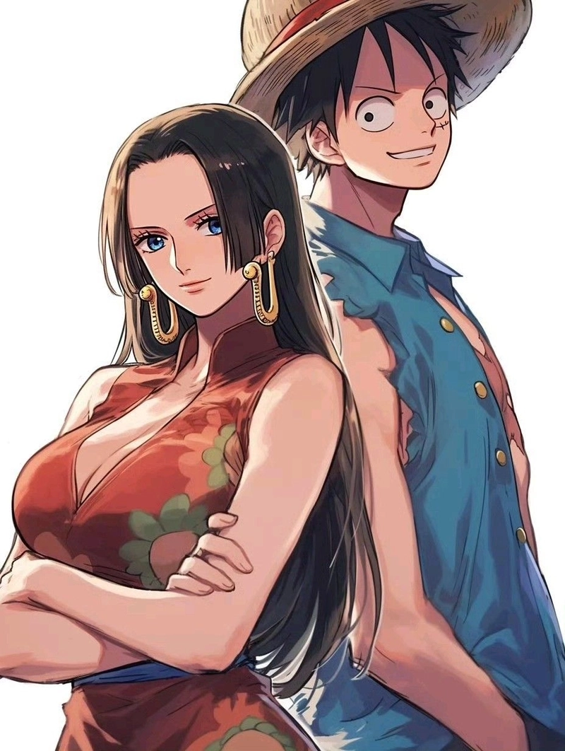 Hình anime Luffy và Boa Hancock