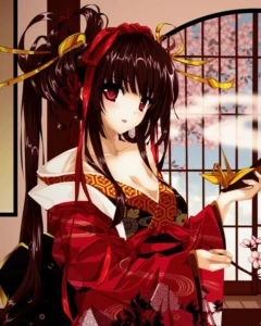 Hình anime nữ mặc kimono xinh