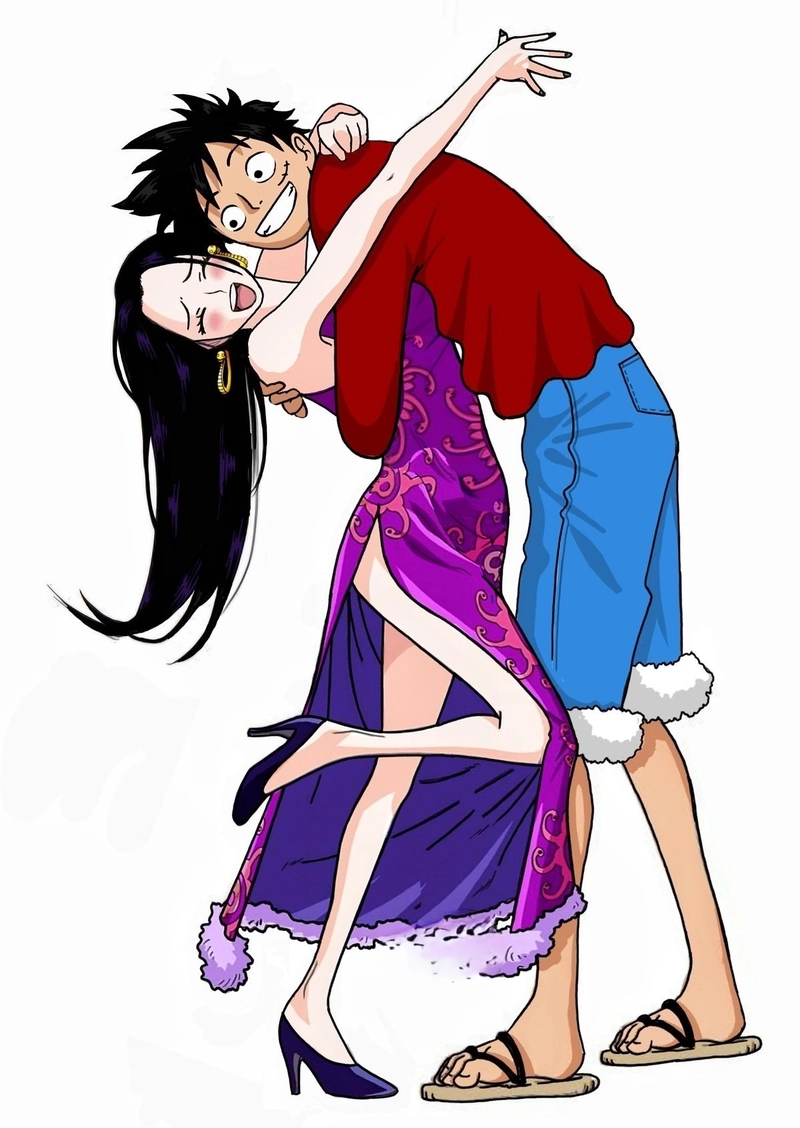 Hình cute Luffy và Boa Hancock