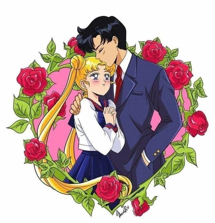 Hình cute Usagi và Mamoru
