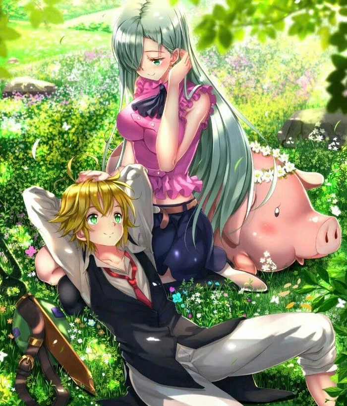 Hình đôi Meliodas Elizabeth dễ thương