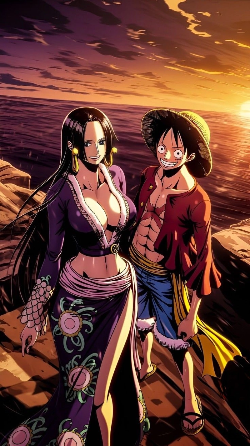 Hình tình cảm Luffy và Boa Hancock