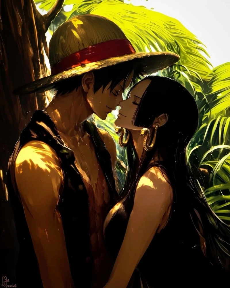 Hình tình yêu Luffy và Boa Hancock