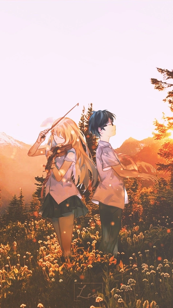 Kaori và Kousei tình cảm ngọt ngào