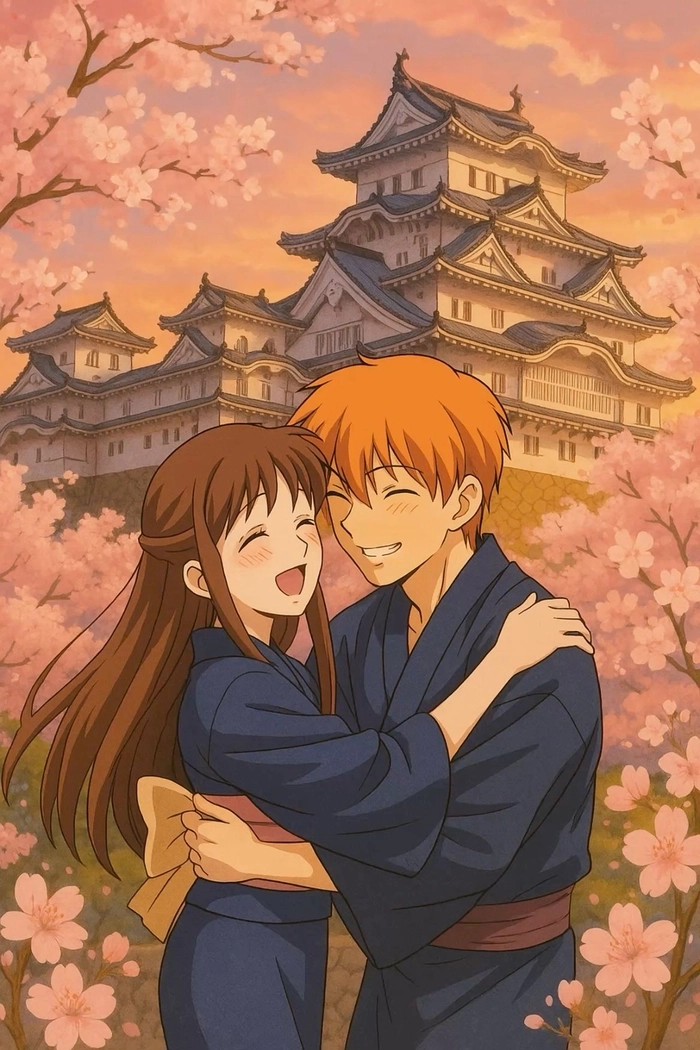 Kyo và Tohru vui vẻ