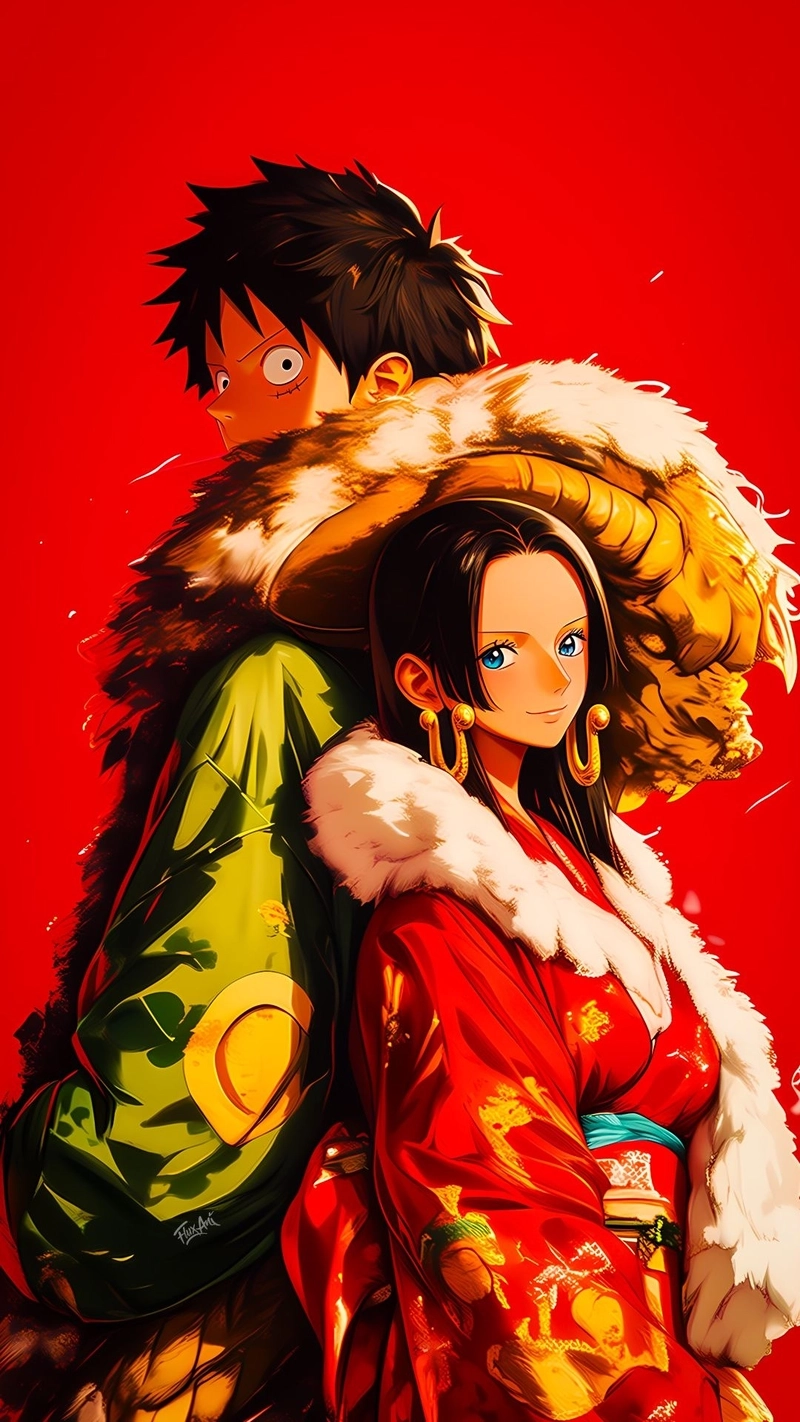 Luffy và Boa Hancock lãng mạn dễ thương