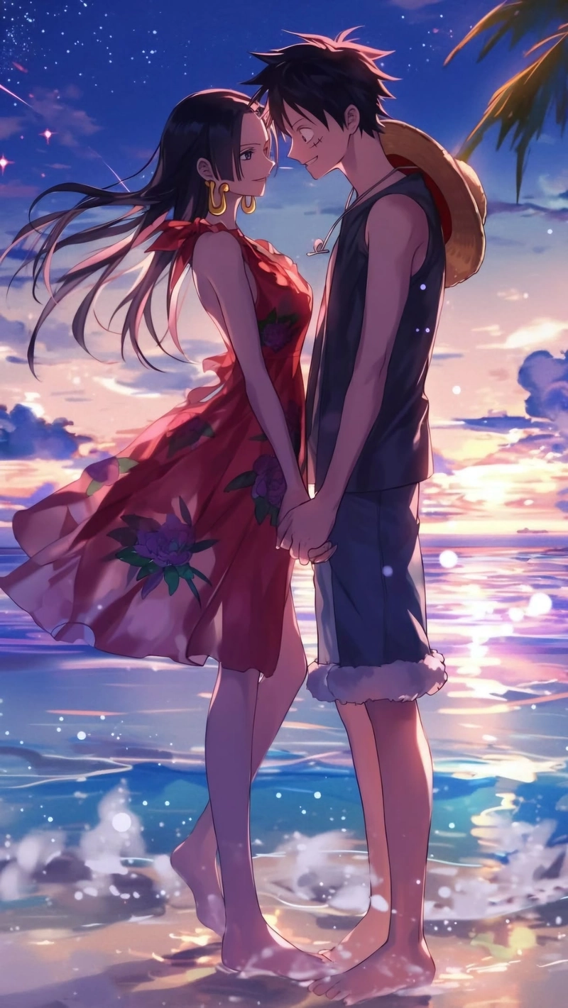 Luffy và Boa Hancock tình cảm dễ thương