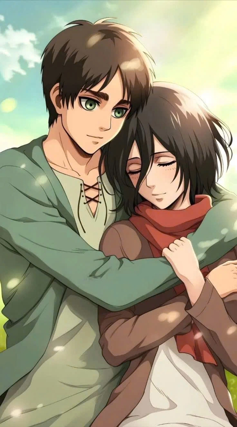 Mikasa và Eren anime lãng mạn