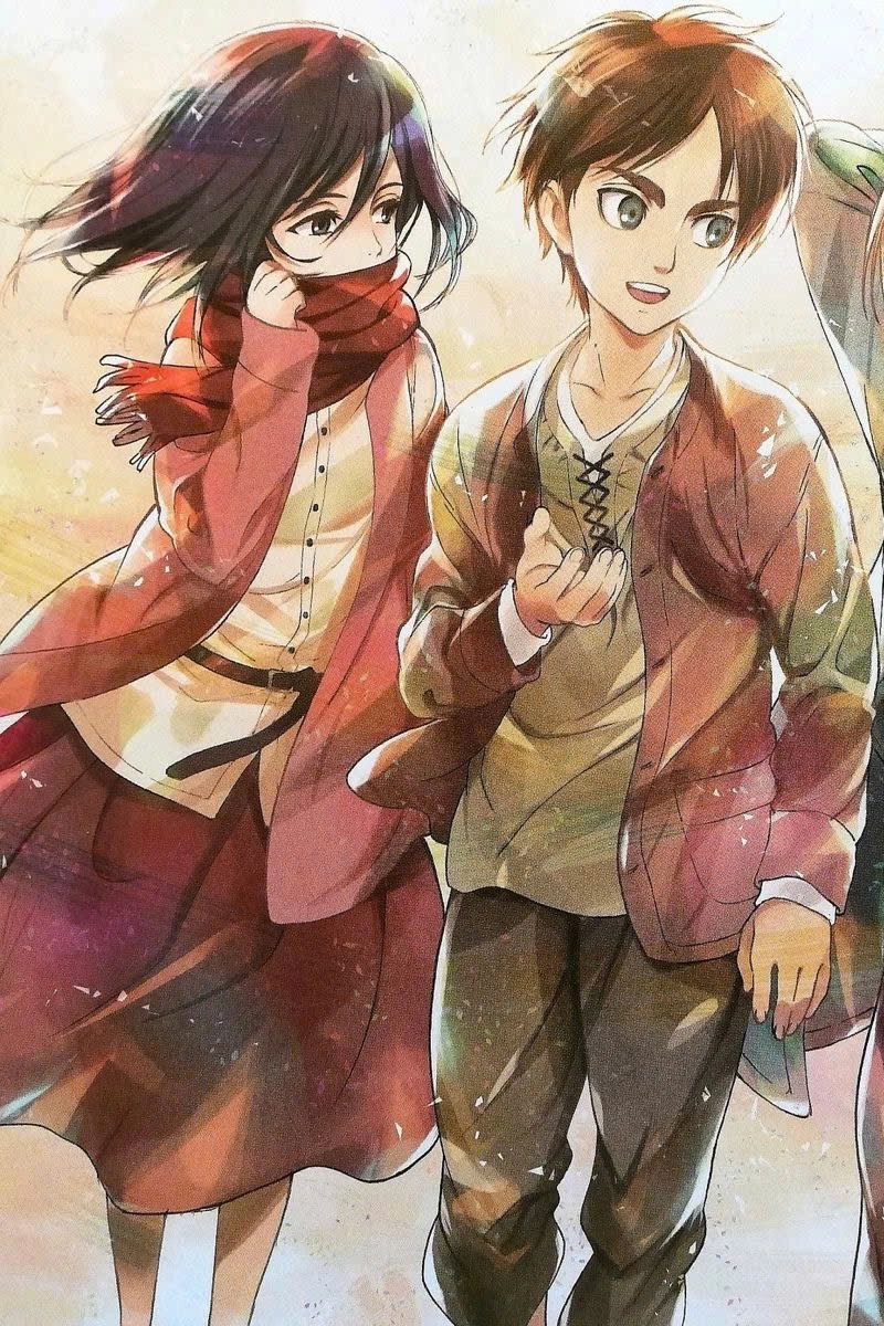Mikasa và Eren lãng mạn anime