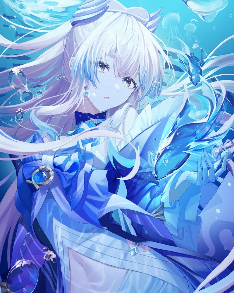 Sangonomiya Kokomi dễ thương fanart