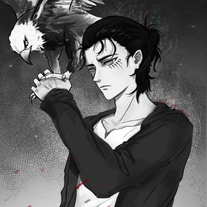 ảnh eren yeager trắng đen