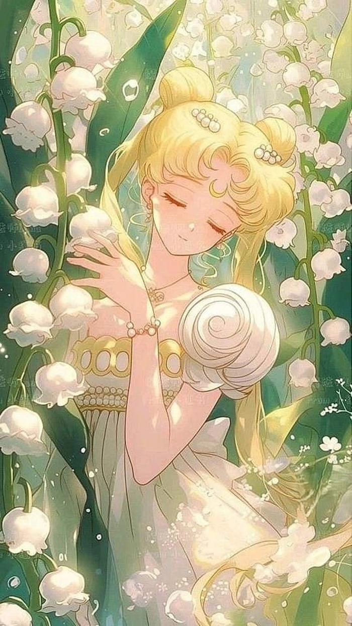 ảnh usagi cùng hoa