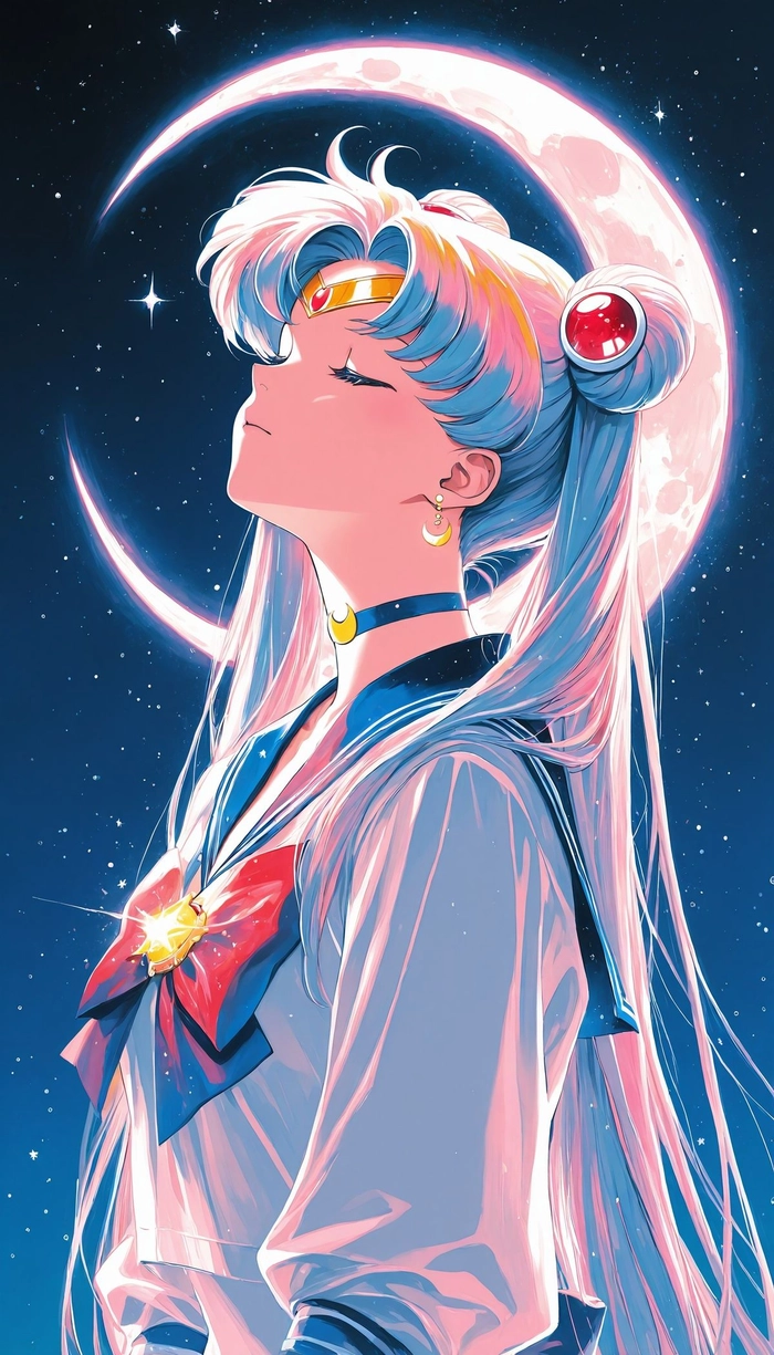 ảnh usagi dưới trăng