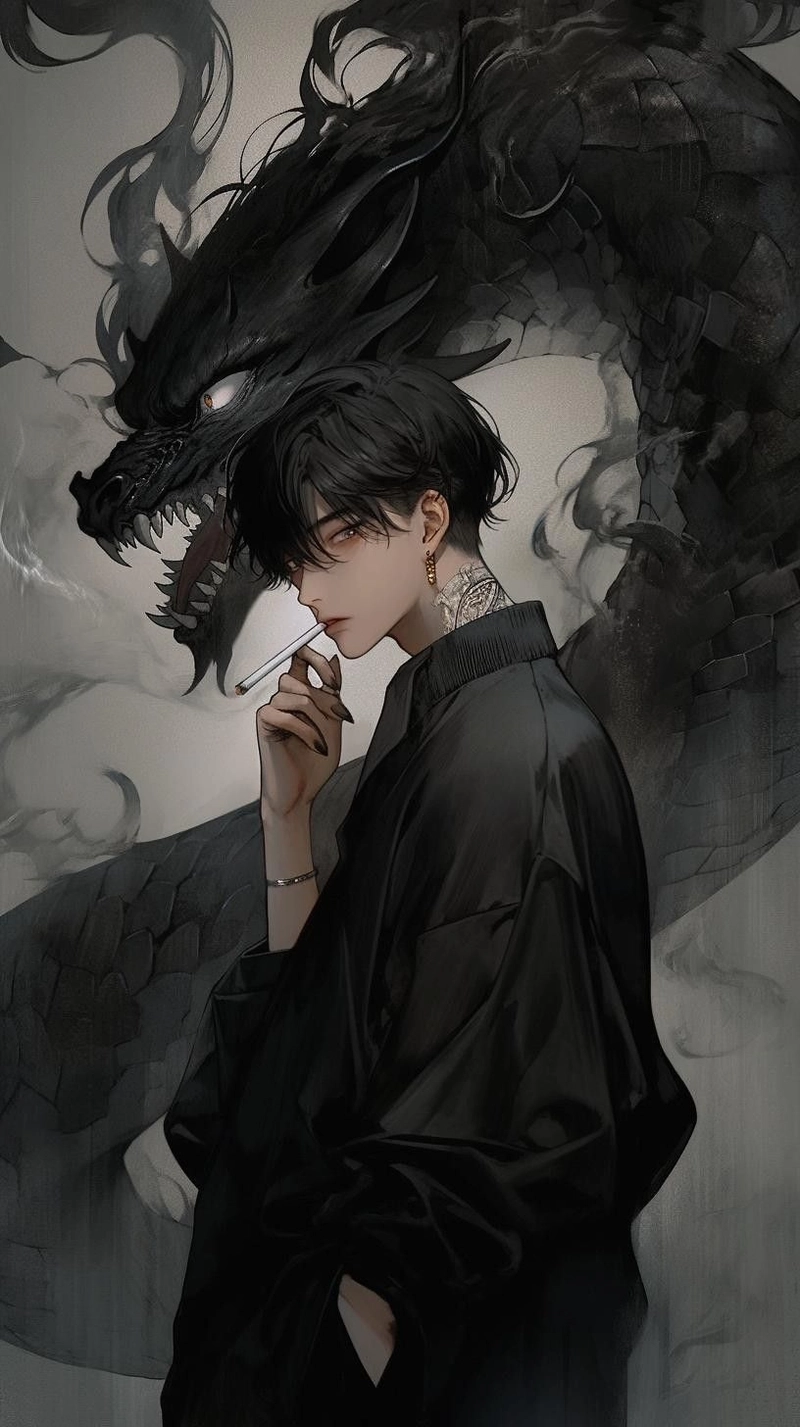 ảnh anime nam với ánh mắt lạnh lùng