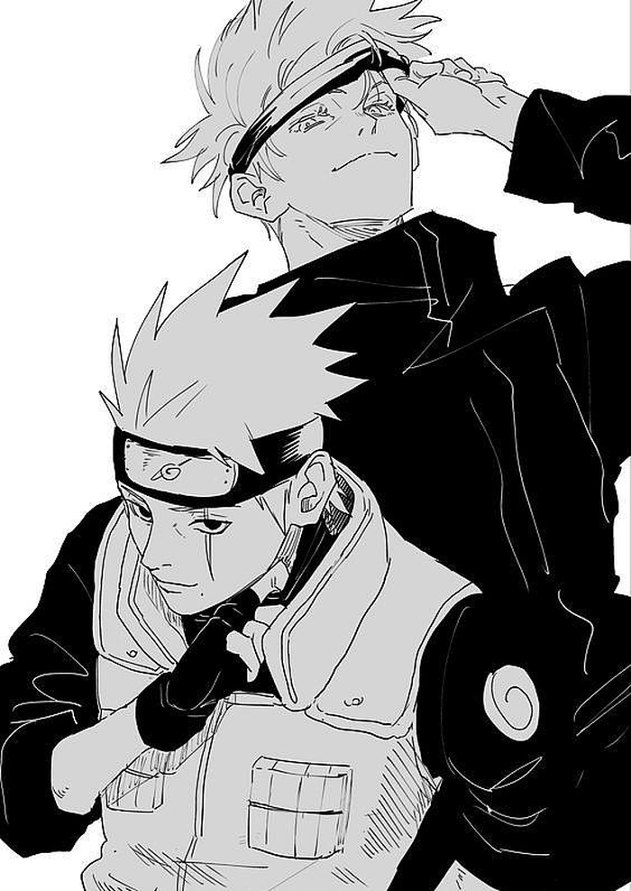 gojo x kakashi đen trắng