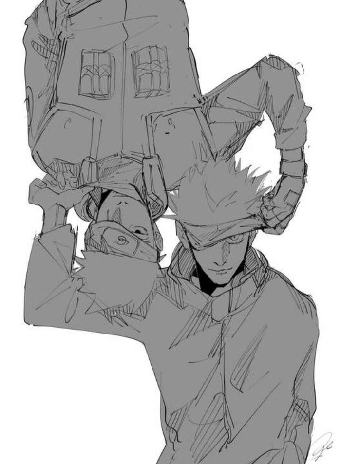gojo x kakashi vẽ chì