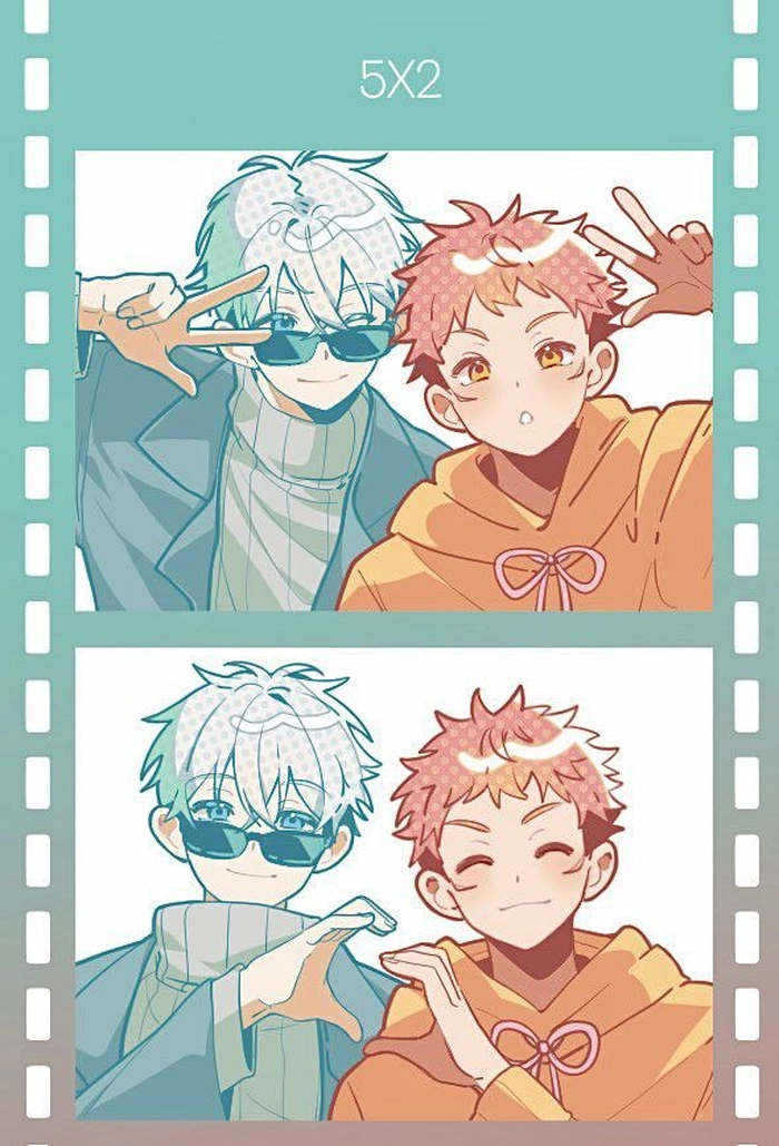 gojo x yuji chụp photobooth