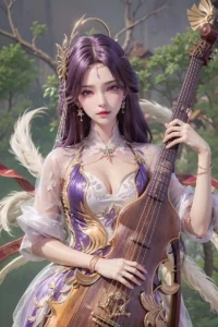 hình ảnh Vân Hi đánh đàn