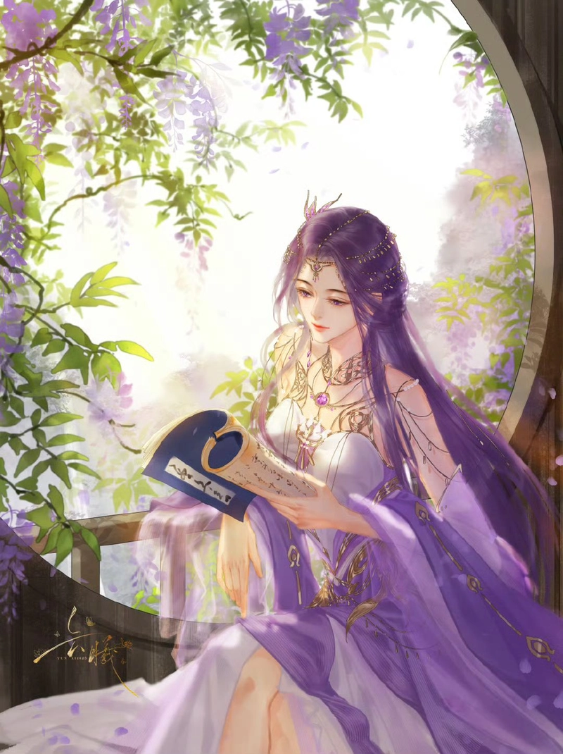 hình ảnh Vân Hi đọc sách