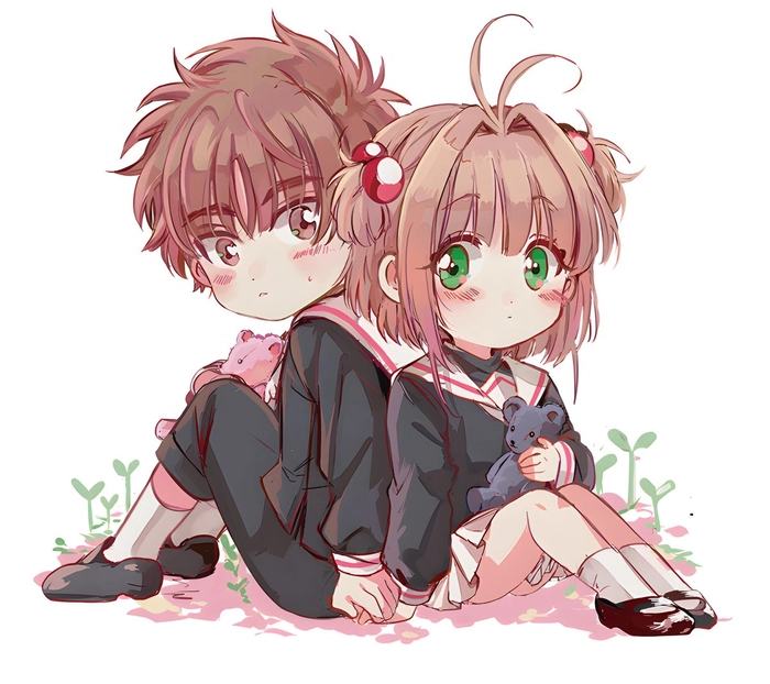 sakura x li syaoran chibi cute