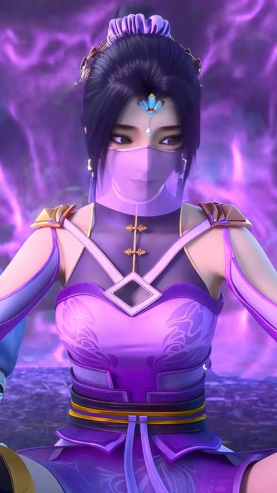 Ảnh Hạ Ngưng Thường chống nạnh