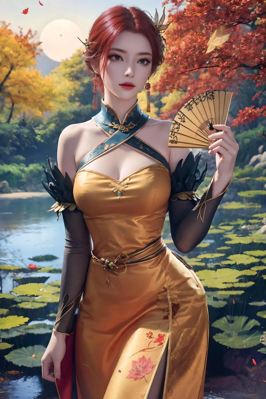 Ảnh Nhã Phi cầm quạt