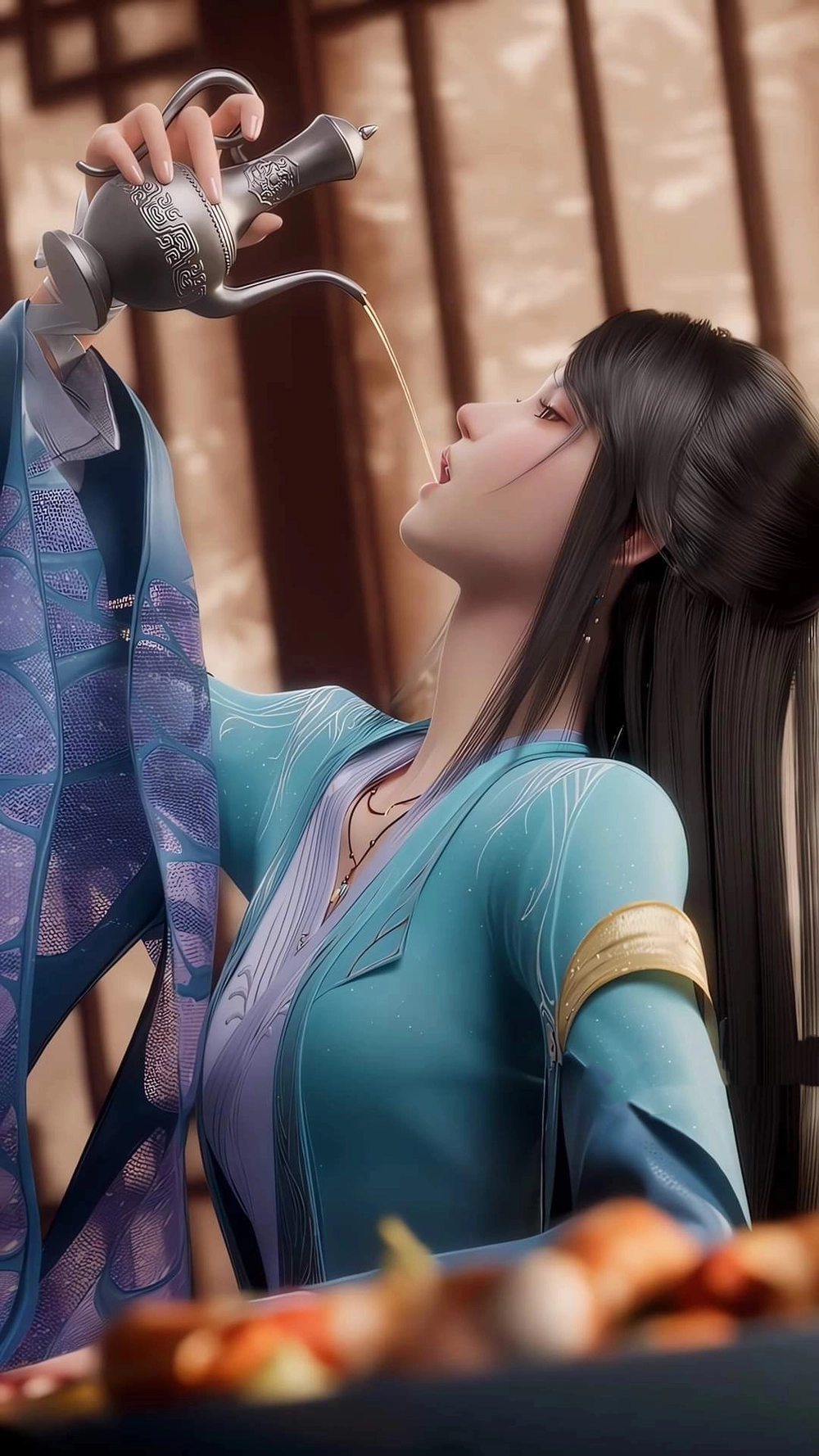 Hình ảnh Yêu Yêu uống rượu