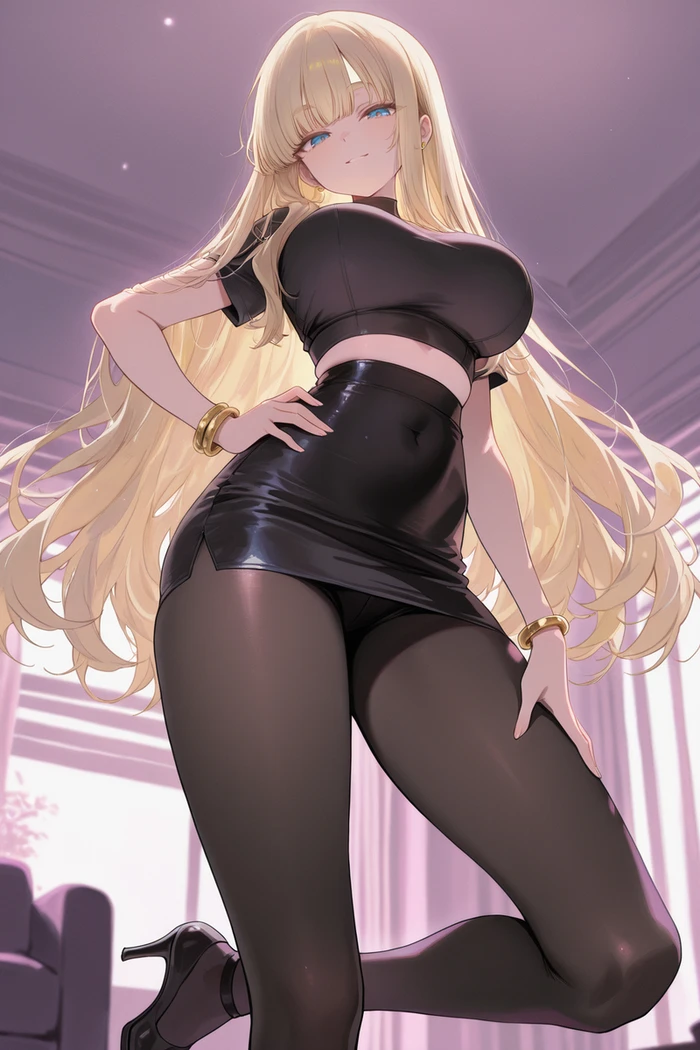 Hình hentai gợi cảm cô gái khoe lồn vòng một vòng hai