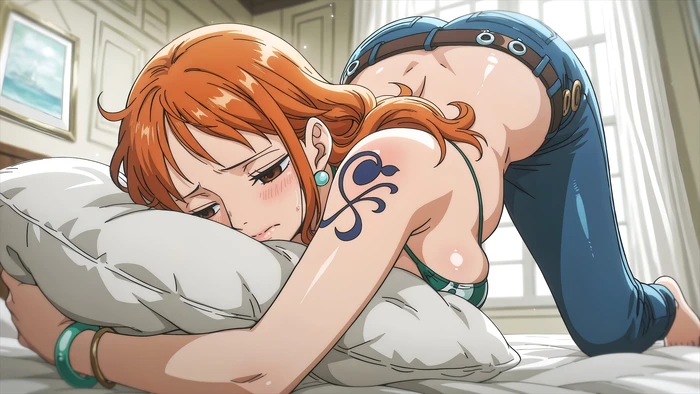 Nami anime hentai quyến rũ trong trang phục gợi cảm