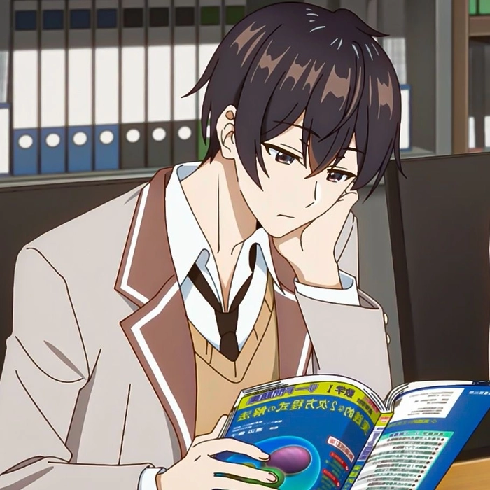 ảnh masachika đọc sách