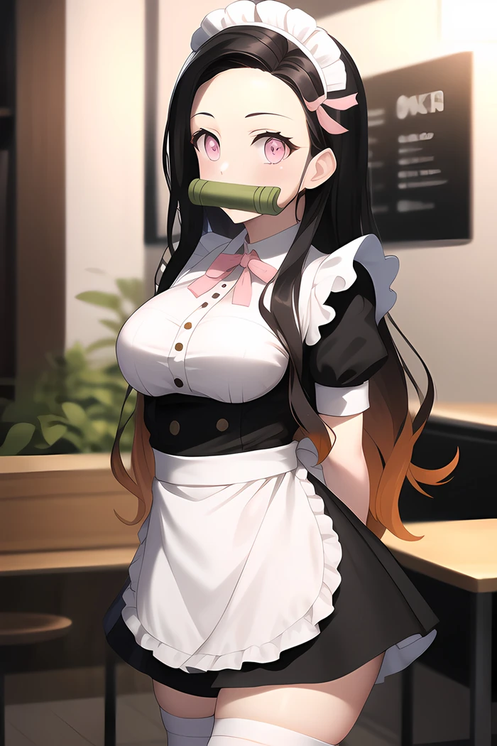 Hình Nezuko anime sexy với dáng vẻ cuốn hút