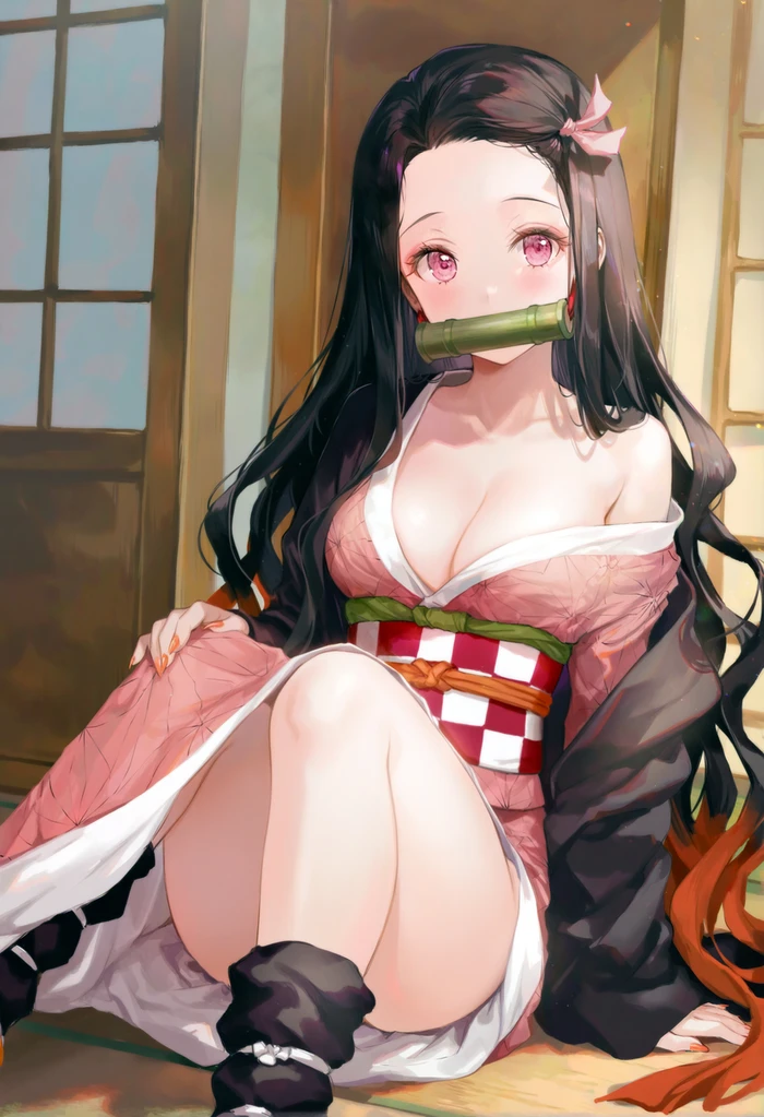 Hình ảnh Nezuko hentai vú căng tròn sexy hấp dẫn