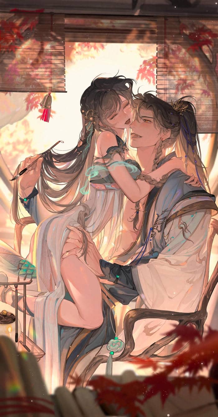 ảnh anime cặp đôi đáng yêu hôn nhau