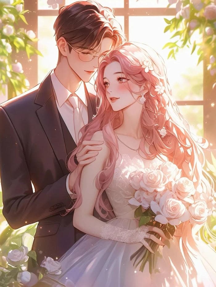 ảnh anime cô dâu chú rể lãng mạn