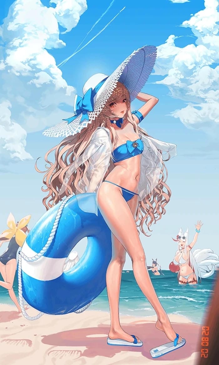 ảnh anime mặc bikini vui chơi bãi biển