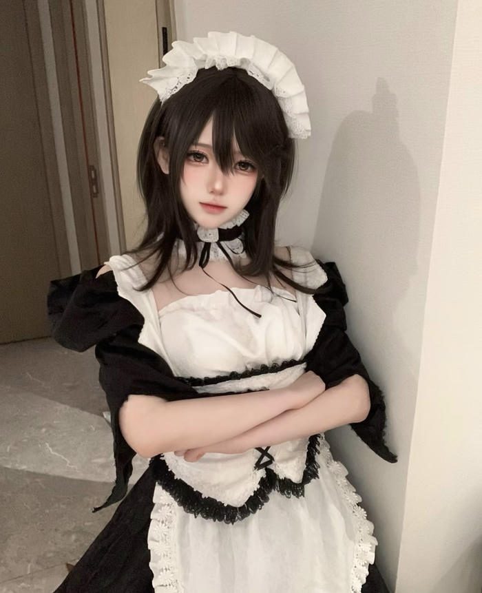 ảnh cosplay maid đáng yêu xinh xắn