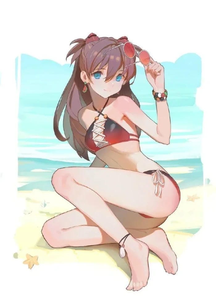 anime đi biển mặc bikini