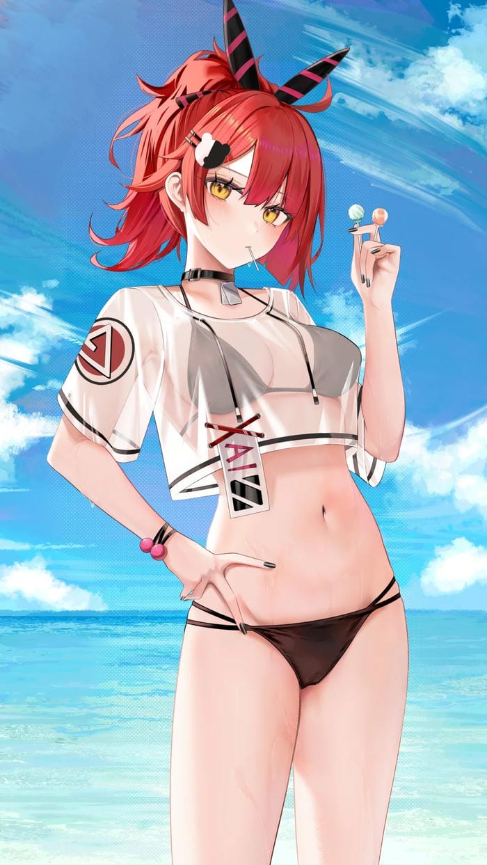 anime girl mặc bikini mùa hè đáng yêu