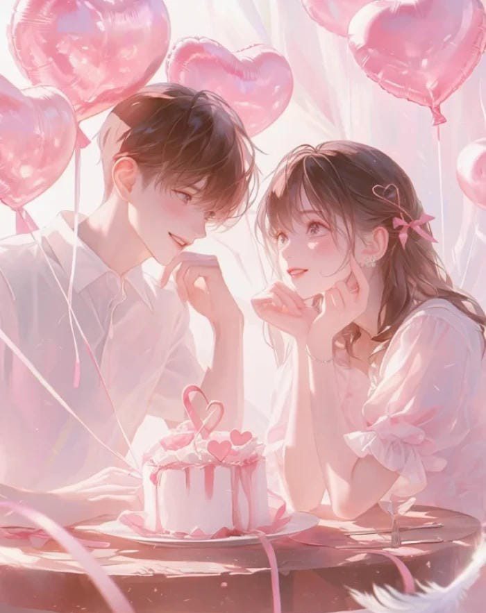 hình anime cặp đôi hạnh phúc