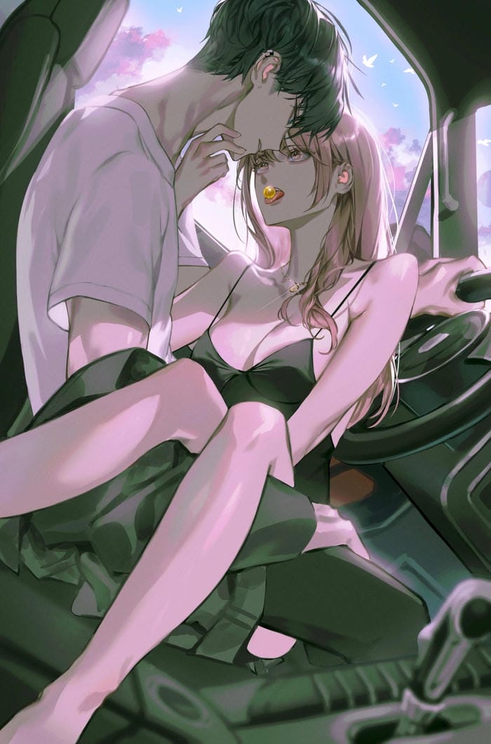 hình anime couple lãng mạn