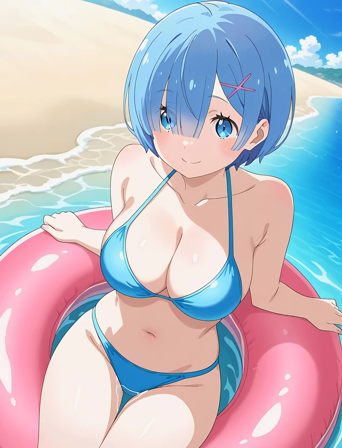 Ảnh Rem hentai bikini ôm sát ngực gợi dục