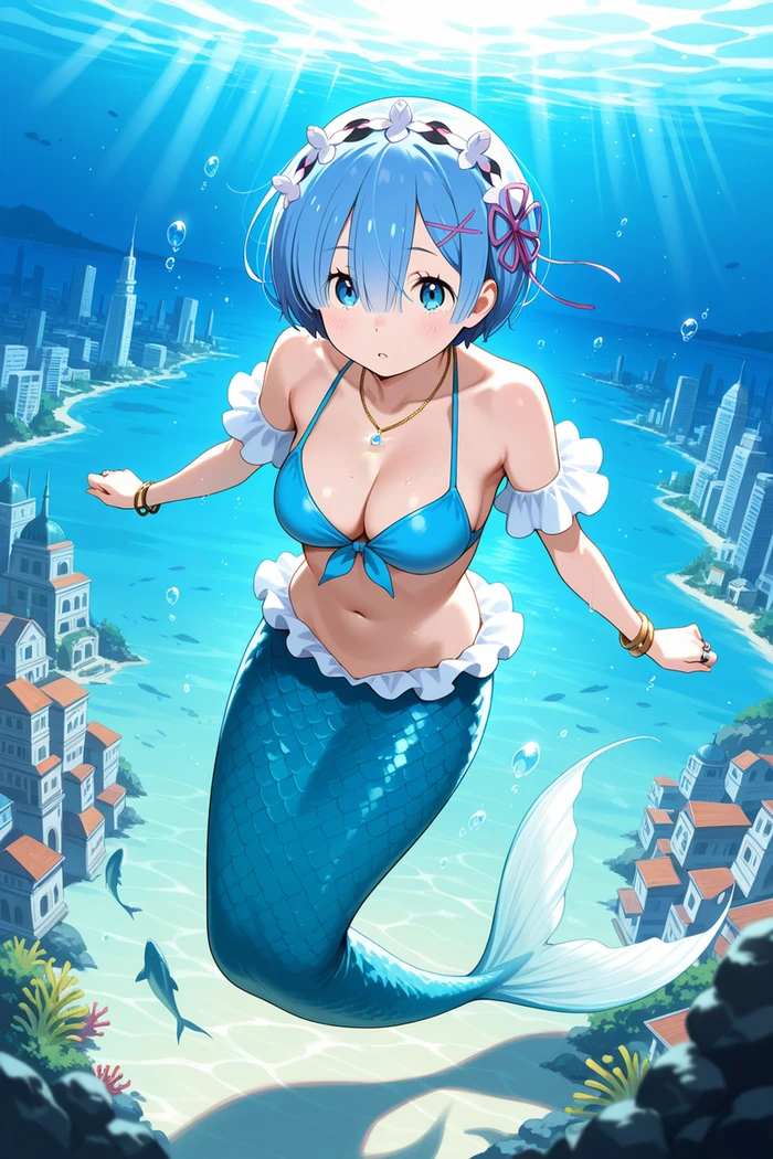 Ảnh Rem hentai quyến rũ trong bikini gợi cảm
