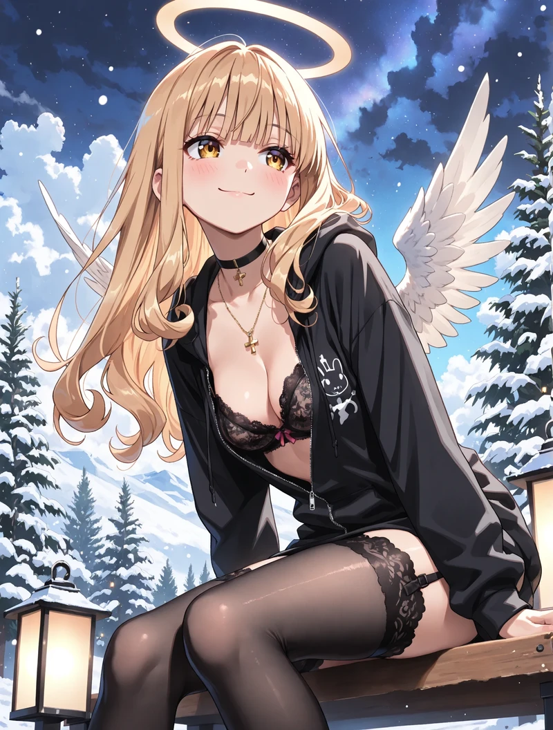 Ảnh thiên thần anime dịu êm lấp lánh