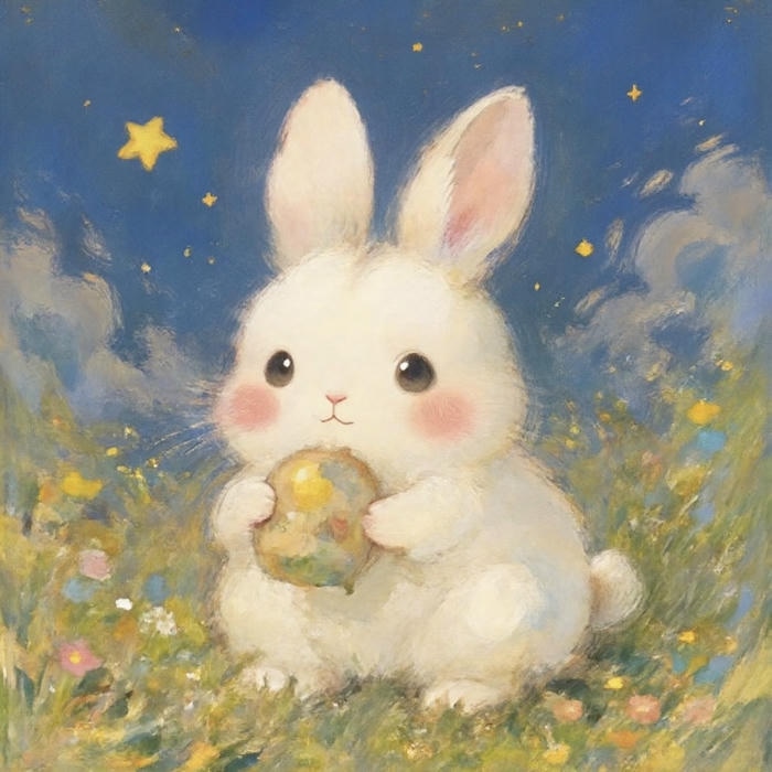 Ảnh thỏ chibi ngoại hình đáng mến